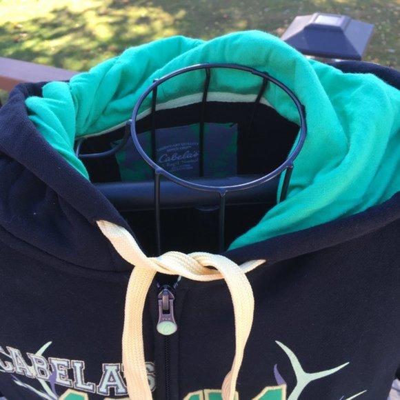 Cabela's Women's Hoodie Black Full-Zip Solid Varsity Black Green Jacket $49.99 - Picture 6 of 9